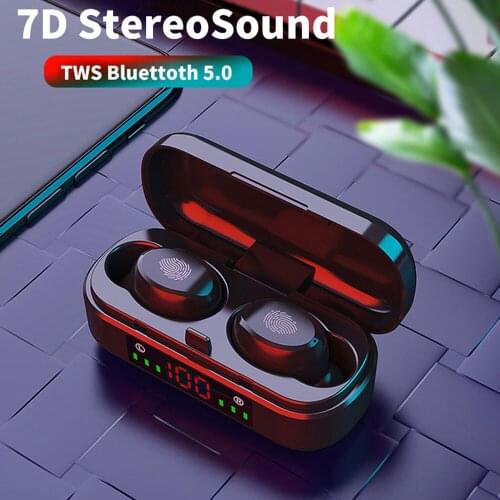 2021 NEW V8 Wireless Earphones TWS Bluetooth 5.0 Mini Earbuds Stereo Bass LED Power Display Sports Waterproof In Ear Headphone