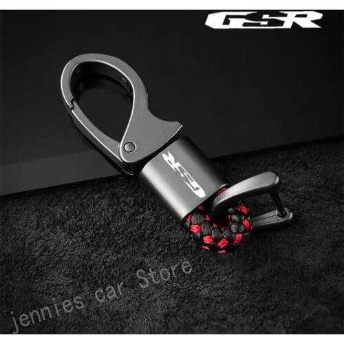 For Suzuki GSR GSR 750 GSR600 GSR400 GSR750 motorcycle Accessories Custom logo hanging waist with metal leather cord keychain