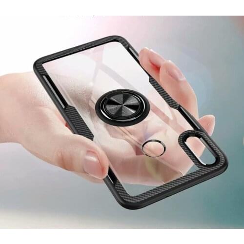 For Huawei Honor 8X Case With Ring Stand Magnet Transparent shockproof Protective Back Cover case for huawei honor 8x shell