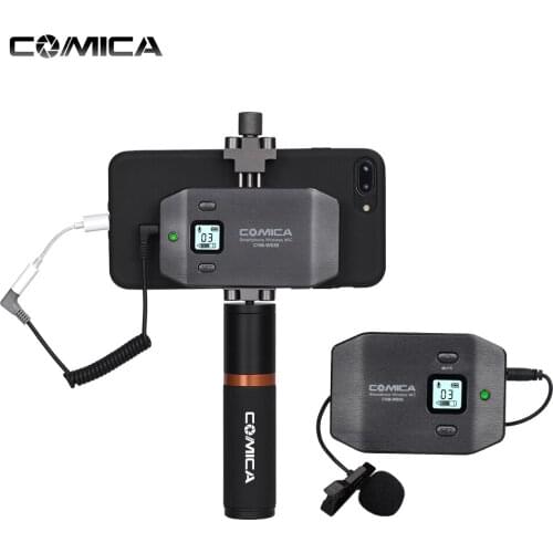 COMICA CVM-WS50(B) 6-Channel UHF Wireless Mikrofon Lavalier Mini Microphone System Mic Microfone for Smartphone Video Vlogging