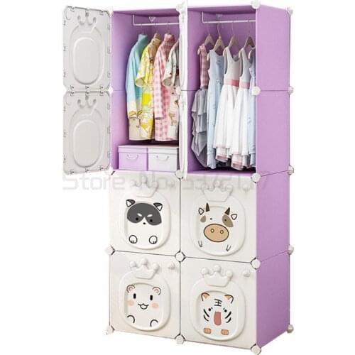 Childrens wardrobe rental room plastic household bedroom baby wardrobe storage cabinet
