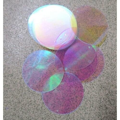 DIY clothing accessories PVC transparent sequins, colorful sequins 30mm two-hole round sequins