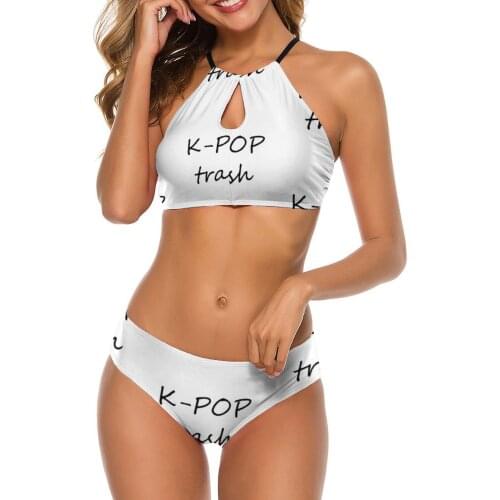 K Pop Bikini Swimsuit Strap Stylish Swimwear Swim Female High Quality Two Piece Bathing Suit