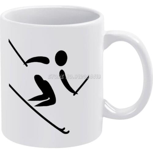 Coffee Mugs Ceramic Personalized Mugs 11 Oz White Mug Tea Milk Cup Drinkware Travel Mug Ski Winter Sport