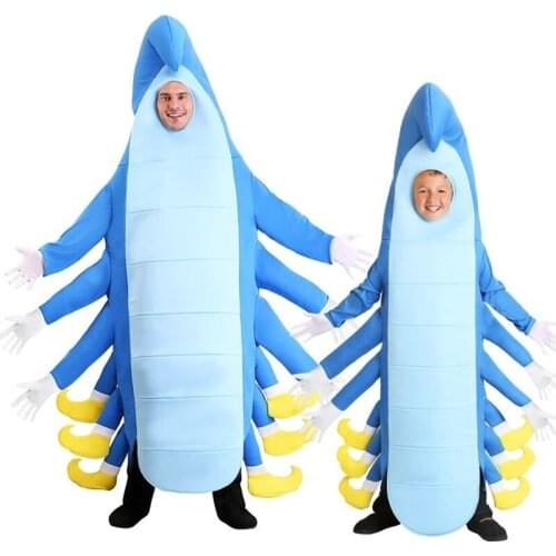 Adult Kids Cosplay Jumpsuits Party Performance Bule Caterpillar Insect Fancy Rompers Role Play Kawaii Party Leisure Boys Cute