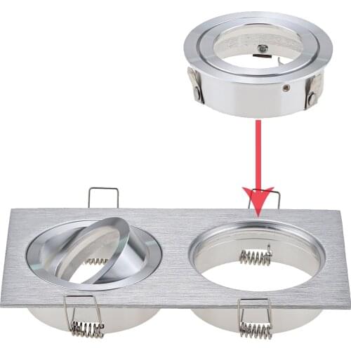 Sqaure Double Heads Manufacture Directly Supply Led Spot Light Frame Holders MR16 GU10 Retrofit Kit Led Ceiling Light Fixture
