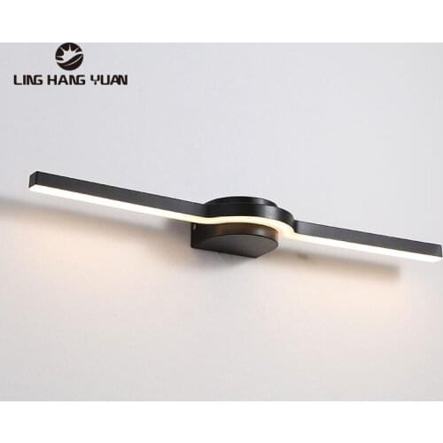 Bathroom Lamp Sonces Wall Lamp Metal Modern Led Wall Light 40 60 80cm Black White Indoor Home Lamps Bathroom Mirror Front Light