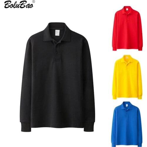 BOLUBAO Fashion Brand Men Casual Polo Shirt Summer New Men Solid Color Base Wild Polo Shirt Long Sleeve Polo Shirts Tops Male