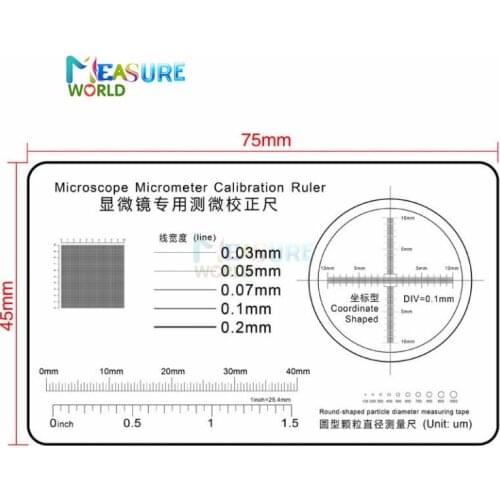 Soft Ruler Microscope Micrometer Calibration Slide Line Width Particle Diameter Measurement Tool High Precision Film Point Gauge