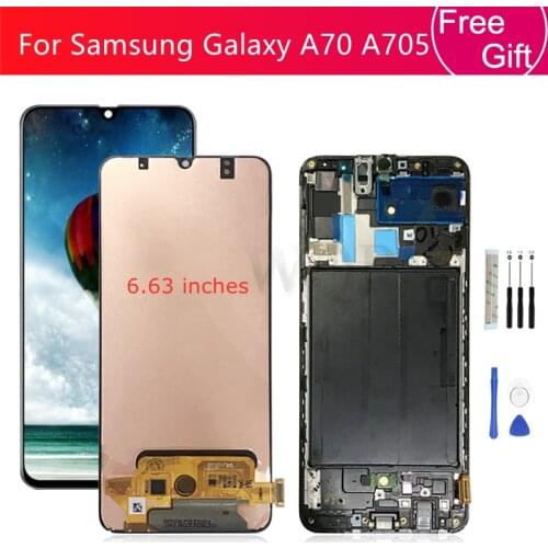 OLED For Samsung galaxy A70 LCD 2019 A705 A705F SM-A705F lcd Display Touch Screen Digitizer Assembly For Samsung a70 With Frame