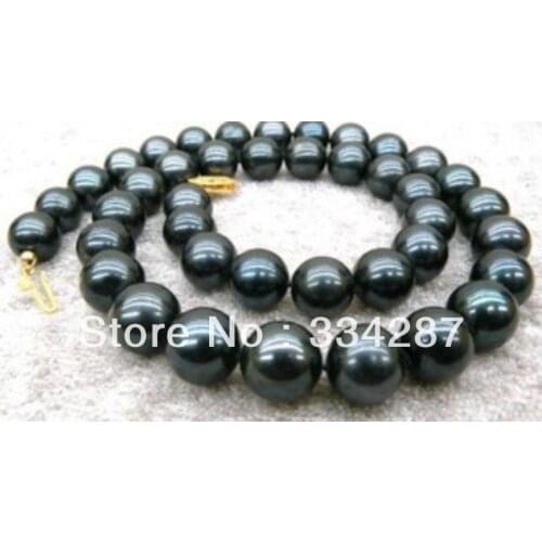 A 9-10mm Black Tahitian Cultured Pearl Necklace 18"