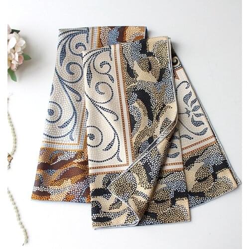 Crack Print 100% Silk Scarf Neckerchief Fashion Head Scaraves Hijab for Hair Wrapping 35"x35"