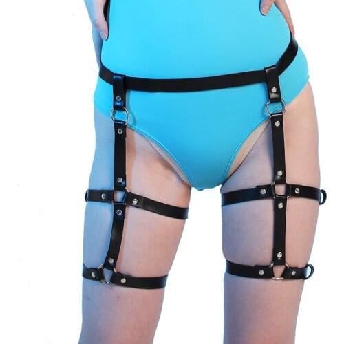 Harness Erotic Sword belt Women Suspender Belt Gothic Sexy Lingerie Leather Waist To Leg Harness Body Straps Thigh Garter Belt