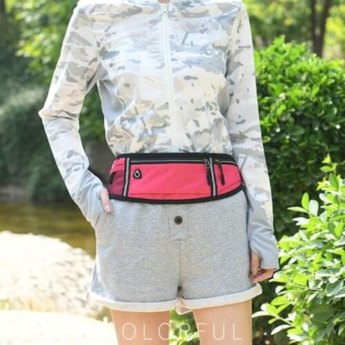 Adjustable Running Pouch Runners Belt Workout Waist Bag Elastic Slim Phone Holder Fanny Pack for Unisex Pocket