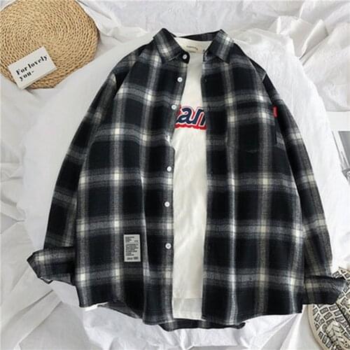 3XL Spring Long Sleeve Red Black Plaid Shirt Men Slim Fit Cotton Casual Shirts Men Clothing Fashion Brand Plus Size