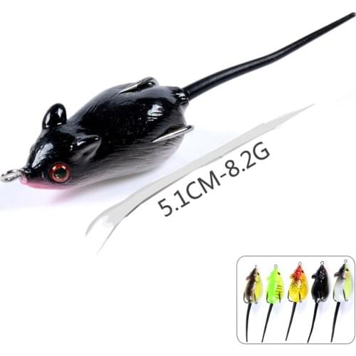 Frog Fishing Lure Treble Hooks Mouse Soft Tube Plastic Wobblers For Trolling Catfish Topwater Ray Artificial Bait Prop Jigging