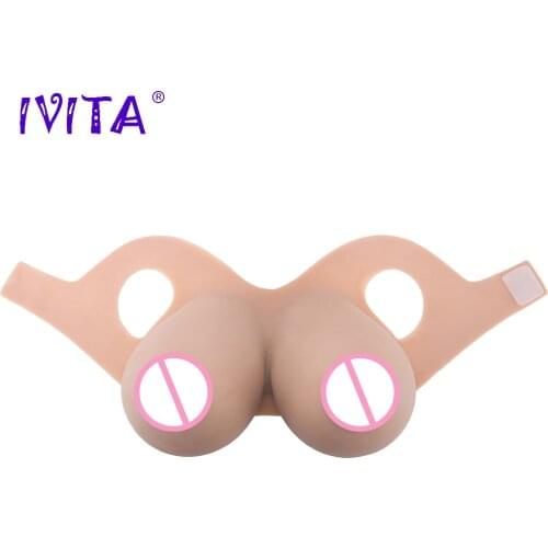 IVITA 12KG Silicone Breast Forms Fake Boobs For Transvestites Crossdressers Drag Queen Shemale Transgender Enhancer Cosplay
