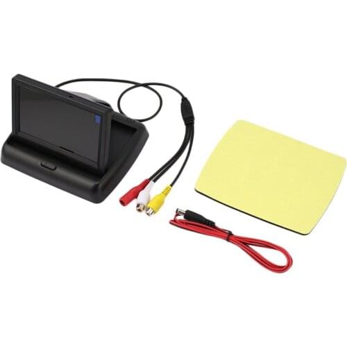 12V 4.3 Inch HD LCD Digital Folding Desktop Universal Monitor Camera Reversing Rear View Display with 2 Video Input Ports