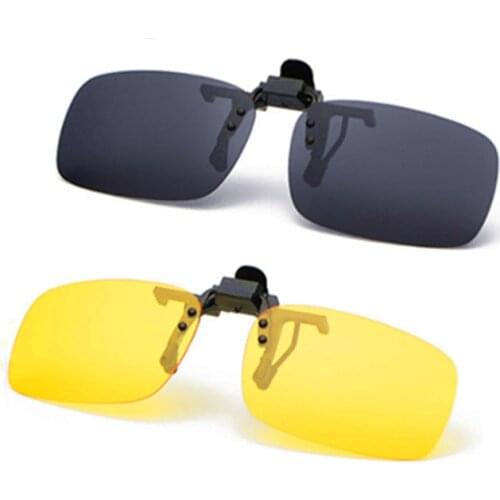 Fishing Use Sunglasses Eyewear Clip on Style Sunglasses UV400 Polarized Fishing Riding&Hiking Eyewear Day/Night Vision Glasses