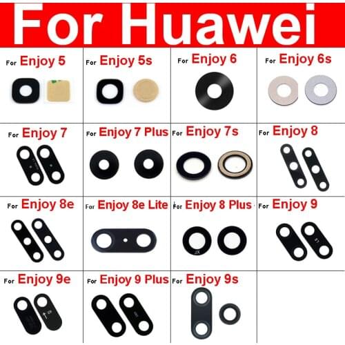 Back Camera Glass Lens For Huawei Enjoy 5 5S 6 6S 7 7S 8 8E Plus 9 9E 9S Plus Lite Rear Camera Glass Lens Cover + Sticker