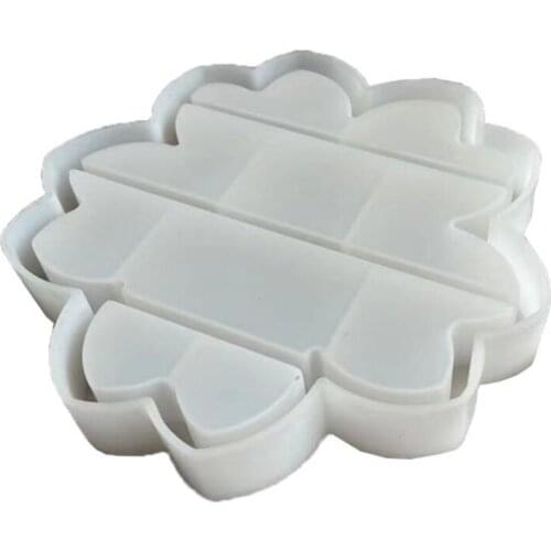 Flower Shaped Organizer Rack Resin Mold Storage Shelf Silicone Mould DIY Crafts Display Stand Tray Jewelry Box Mold