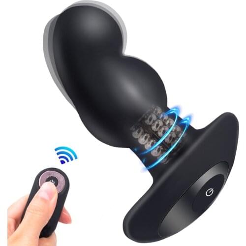 Remote Control Vibrating Rotation Beads Anal Plug Butt Plugs Prostate Massage Masturbation Vibrator Adult Male Sex Toys For Men