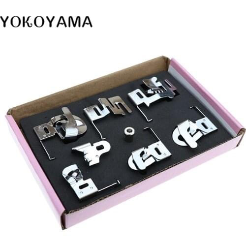 YOKOYAMA 7Pcs/Sets Sewing Machine Parts Crimping Pressure Foot Set Manual DIY Household Sewing Machine Parts For Brother Singer