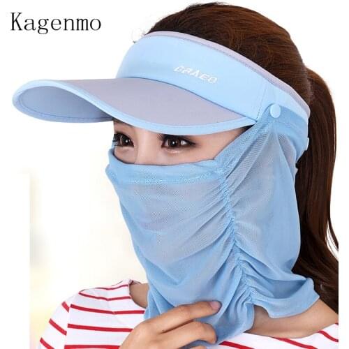 Kagenmo Fashion Empty Top Hat Women Summer Beach Hat Outdoor Sports Sun Hat Adjustable Two Style Wears