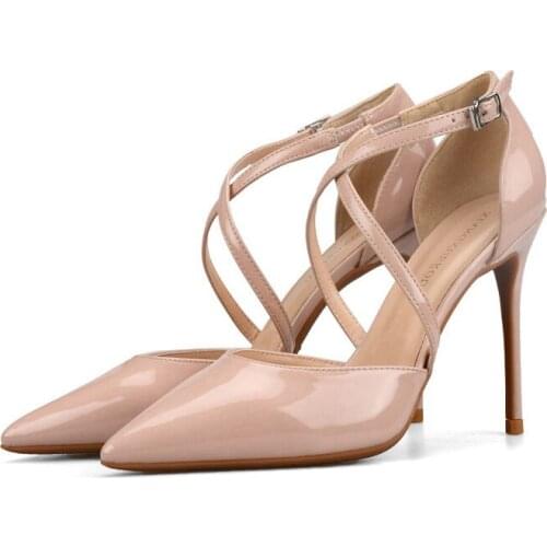 2020 New Hot Sale Patent Leather Sexy High Heels Womens Shoes Pointed Toe Slip On Stiletto Pumps Wedding Shoes H0039