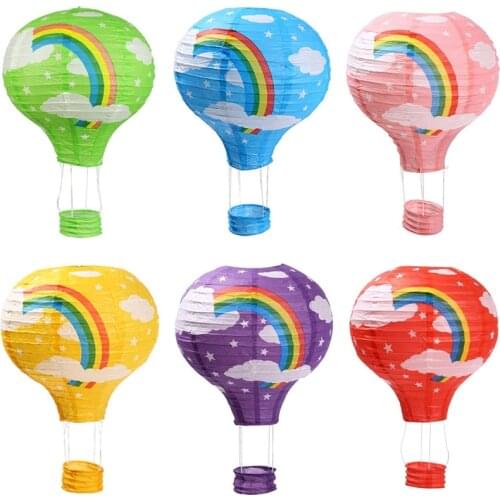 12inch Paper Lanterns Rainbow Lantern Hot Air Balloon Ball Outdoor Hanging Birthday Party Wedding Festival Christmas Decorations