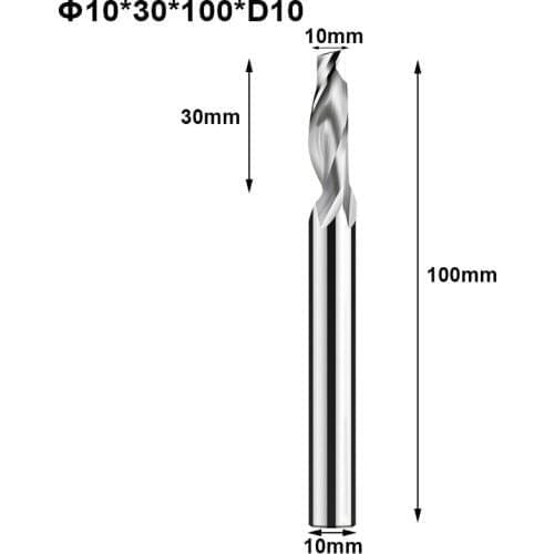 3pc Shank 10mm One Flute End Mill 10x30x100xD10 HSS Single Flute Aluminum Cutting CNC Lathe Milling Machine Endmill Cutter Tool