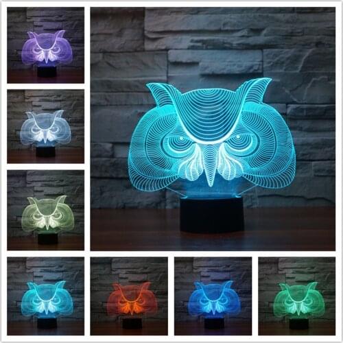 Owl 3d Night Light Rgb Changeable Mood Lamp Led Light Dc 5v Usb Decorative Table Lamp Get A Free Remote Control Desk Lamp