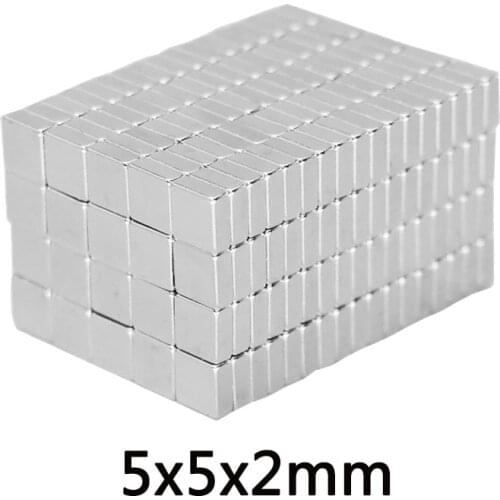 50/100/200/500/1000PCS 5x5x2mm Super Strong Square magnet N35 NdFeB Rare Earth Magnet 5*5*2mm Neodymium Magnets sheet 5x5x2mm