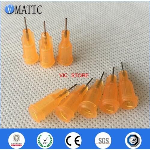 Free Shipping Orange Color 100Pcs/Lot 23G 1/4'' Inch Stainless Steel Tip Dispensing Screw Needles Syringe Needle Tips