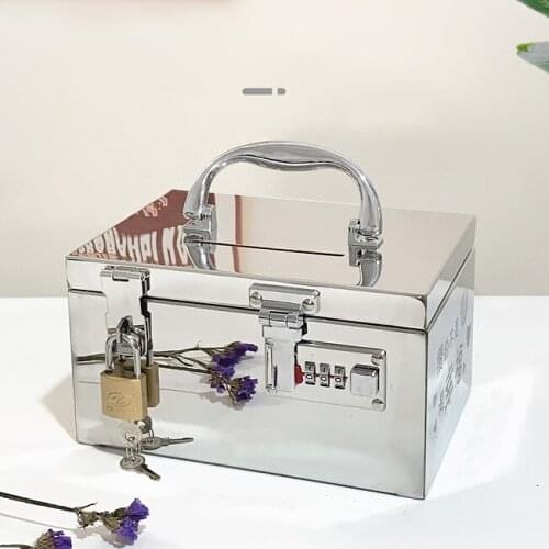 Large Coin Money Box Secret Kids Adult Metal Hidden Safe Saving Bank Money Box with Lock Paper Money Spaarpot Home Decor DG50MB