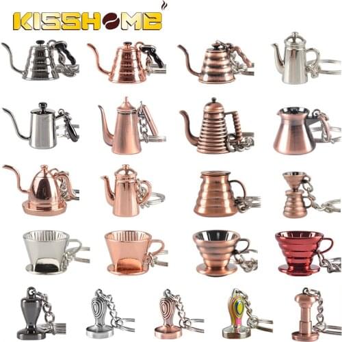 Couple Espresso Accessories Coffee Key Chain Mini Coffee Tamper Beautiful Coffee Keyring Cafe Gift for Coffee Lovers Keychain