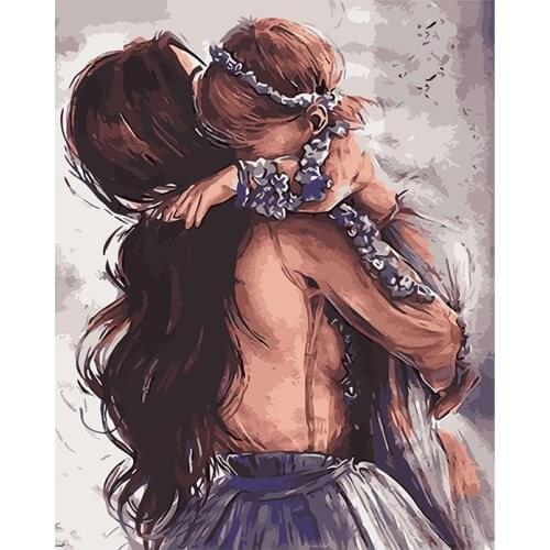 DIY digital oil painting decoration great mother beautiful hand painting can be hung in the living room 40x50cm