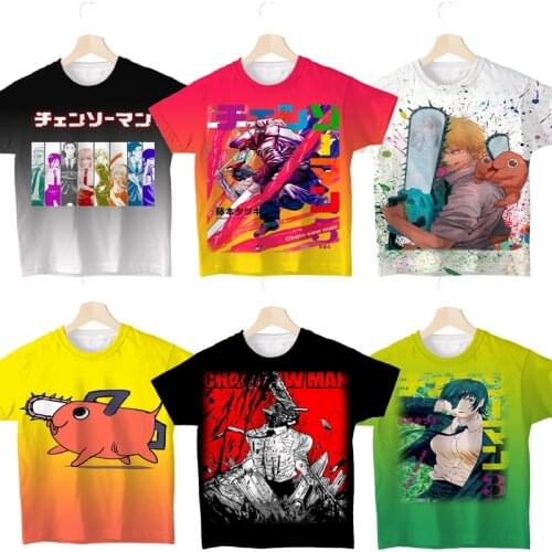 Chainsaw Man 3D Print Children T-shirts for Boys Girls Cartoon T Shirts Kids Cool Anime Tshirts Summer Toddler Tee Tops Costume
