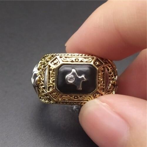 316L Stainless Steel Texas Map Rings Motorcycle Party Steampunk Cowboy Spirits Rings Cool Biker Finger Ring for Men Jewelry