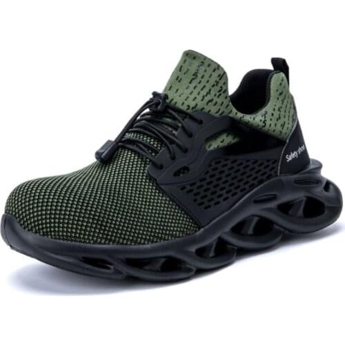 Unisex Air Mesh Light Steel Toe Work Shoes Breathable Safety Shoes Man Puncture-Proof Safety Boots Non-slip Designer Sneakers