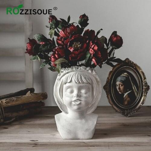 HOT Nordic Cute Flower Pot Girls Decorative Pot for Plant Decor Desktop Planters for Succulents Home Design Bonsai Flower Pots