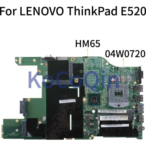 KoCoQin Laptop motherboard For LENOVO ThinkPad Edge E520 HM65 Mainboard 04W0720 04W0736 04W0398 04W0618 04W2097 10292-2