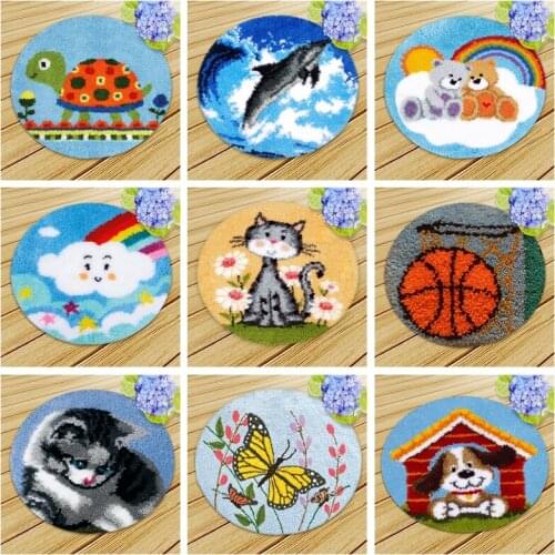 Cartoon Animal Carpet Embroidery Latch Hook Kit Foamiran undefined Latch Hook Rug Button Pad Package Smyrna Package Carpet