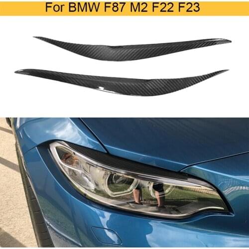 Eyebrows for BMW F87 M2 F22 F23 220i 228i M235i M Sport Coupe 2 Door 2014 - 2018 Headlight Covers Eyelids Dry Carbon Fiber FRP