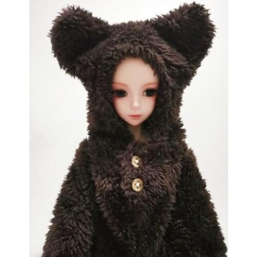 Bjd doll clothes Jumpsuits Plush Pyjamas for MDD 1/4 1/6 Autumn winter wear cute Dress dolls accessories
