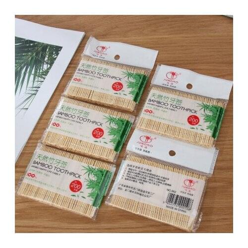 Household disposable fine bamboo toothpicks, single head, portable bag, natural bamboo flossing, household goods