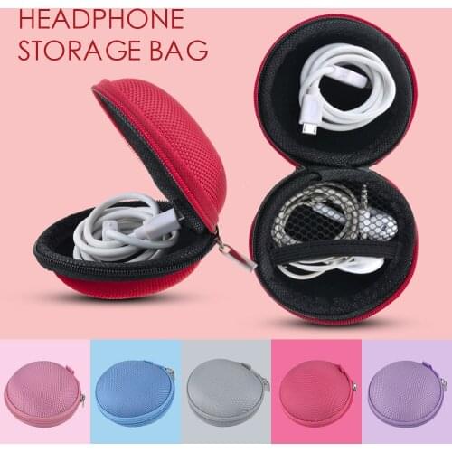 Portable Mini Zipper Headphone Case Canvas Earphone Storage Box USB Cable Organizer Coin Purse Carrying Pouch