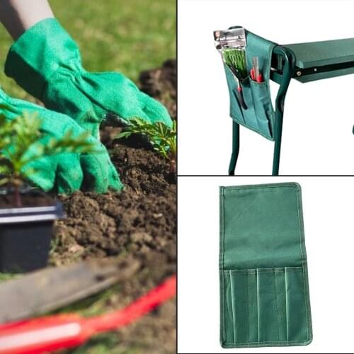 Portable Cloth Garden Kneeler Tool Bags Gardening Knee Stool Portable Storage Pouch for Household Garden Grass Supply