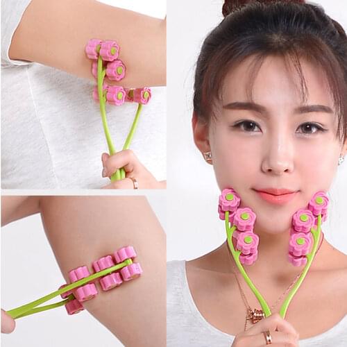 New Facial Massager Roller Portable Flower Shape Anti Wrinkle Face-Lift Slimming Face Relaxation Beauty Tools Finger Massage