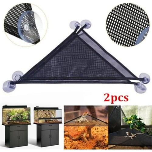 2Pcs Hammock Mesh Sleeping Bed Play Toys Swing For Reptile Snake Lizard Climb